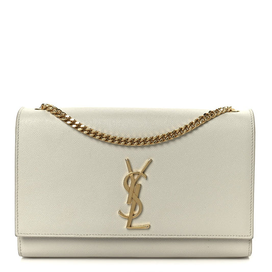 Grain De Poudre Medium Classic Monogram Kate Satchel Crema Soft