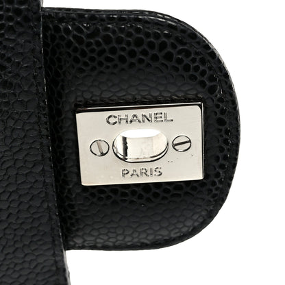 Caviar Quilted Small Double Flap Black