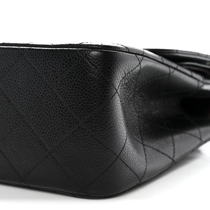 Caviar Quilted Jumbo Double Flap Black
