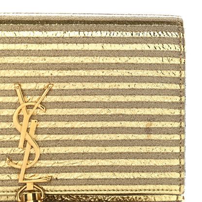 Metallic Goatskin Lambskin Classic Monogram Kate Tassel Chain Wallet Gold