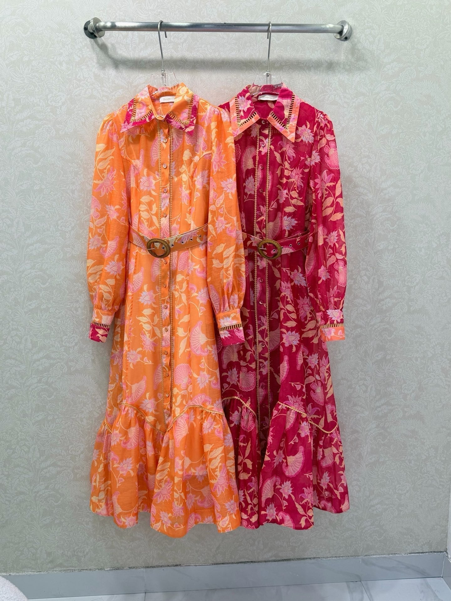 Zimmermann August Pledge Mini Dress Orange Cotton 339890