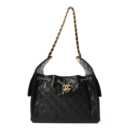 Caviar Quilted Small Chanel 25 Handbag Black
