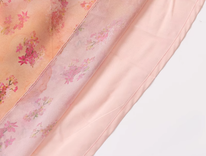 2025 summer new pink floral gentle style small flying sleeve waist lace dress R0954