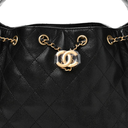 Caviar Quilted Small Chanel 25 Handbag Black