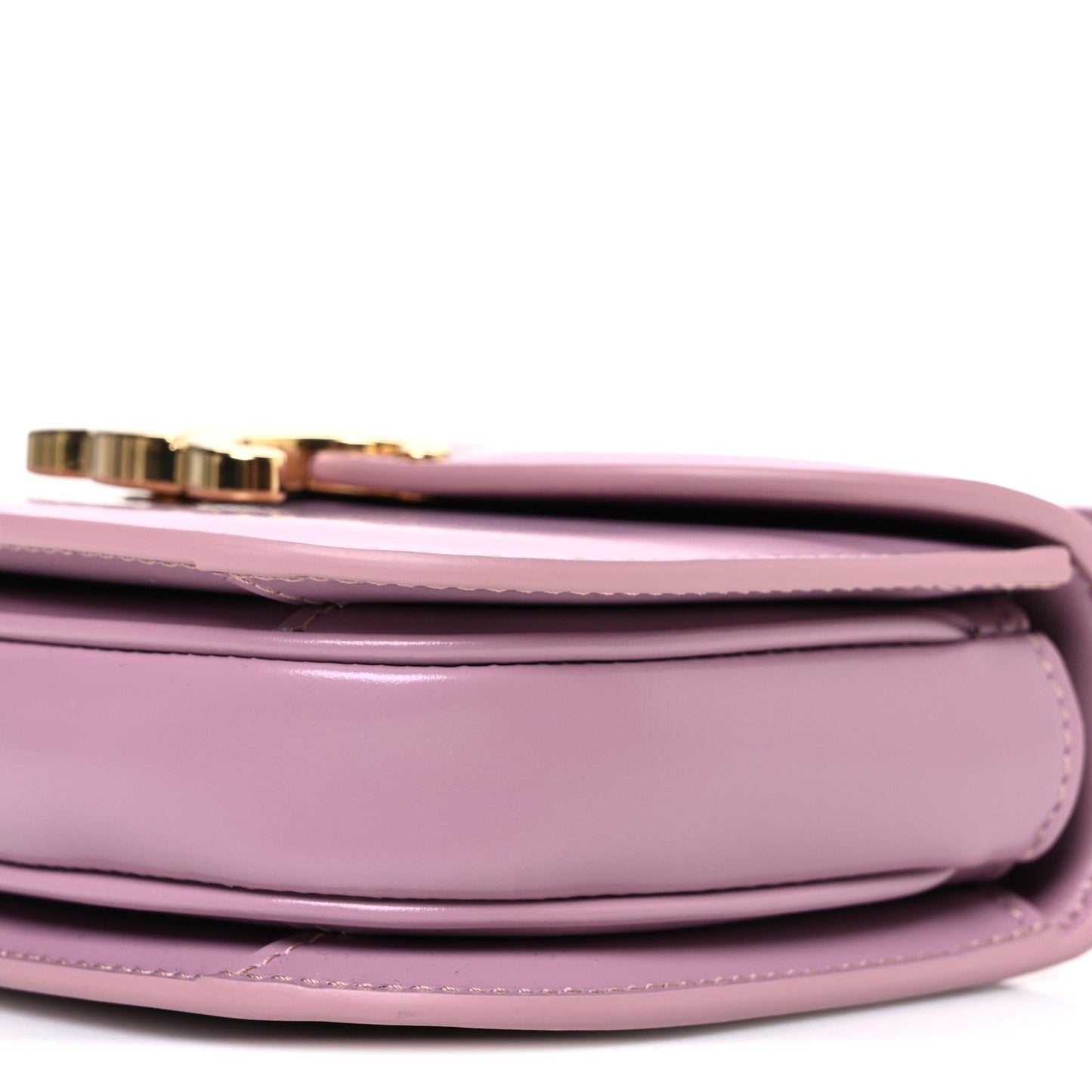Shiny Calfskin Triomphe Mini Besace Clea Pastel Pink