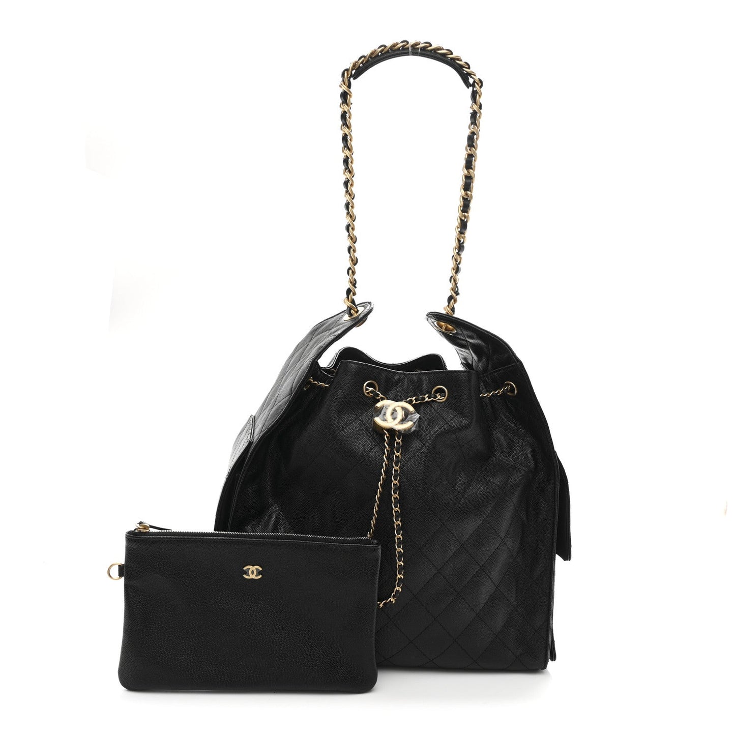 Caviar Quilted Medium Chanel 25 Handbag Black