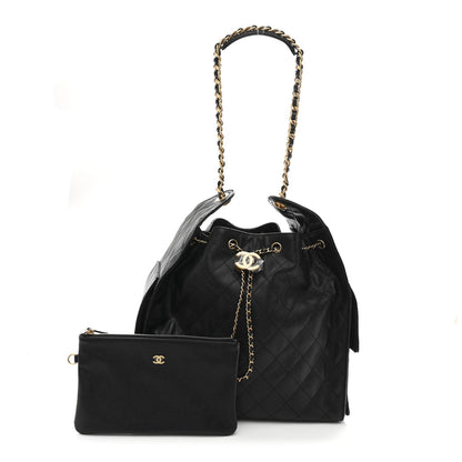 Caviar Quilted Medium Chanel 25 Handbag Black