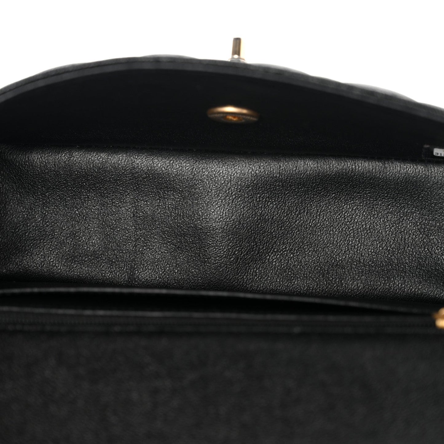 Caviar Quilted Mini Top Handle Rectangular Flap Black
