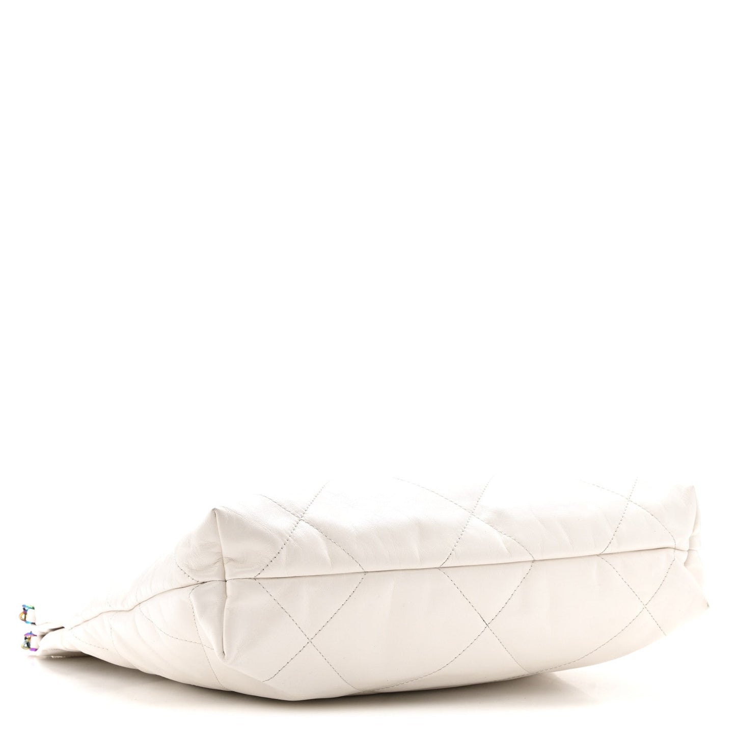 Shiny Calfskin Quilted Small Rainbow Chanel 22 White