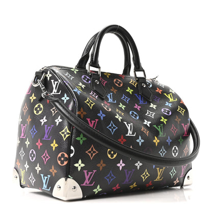 LV X TM Monogram Multicolor Speedy Soft 30 Black
