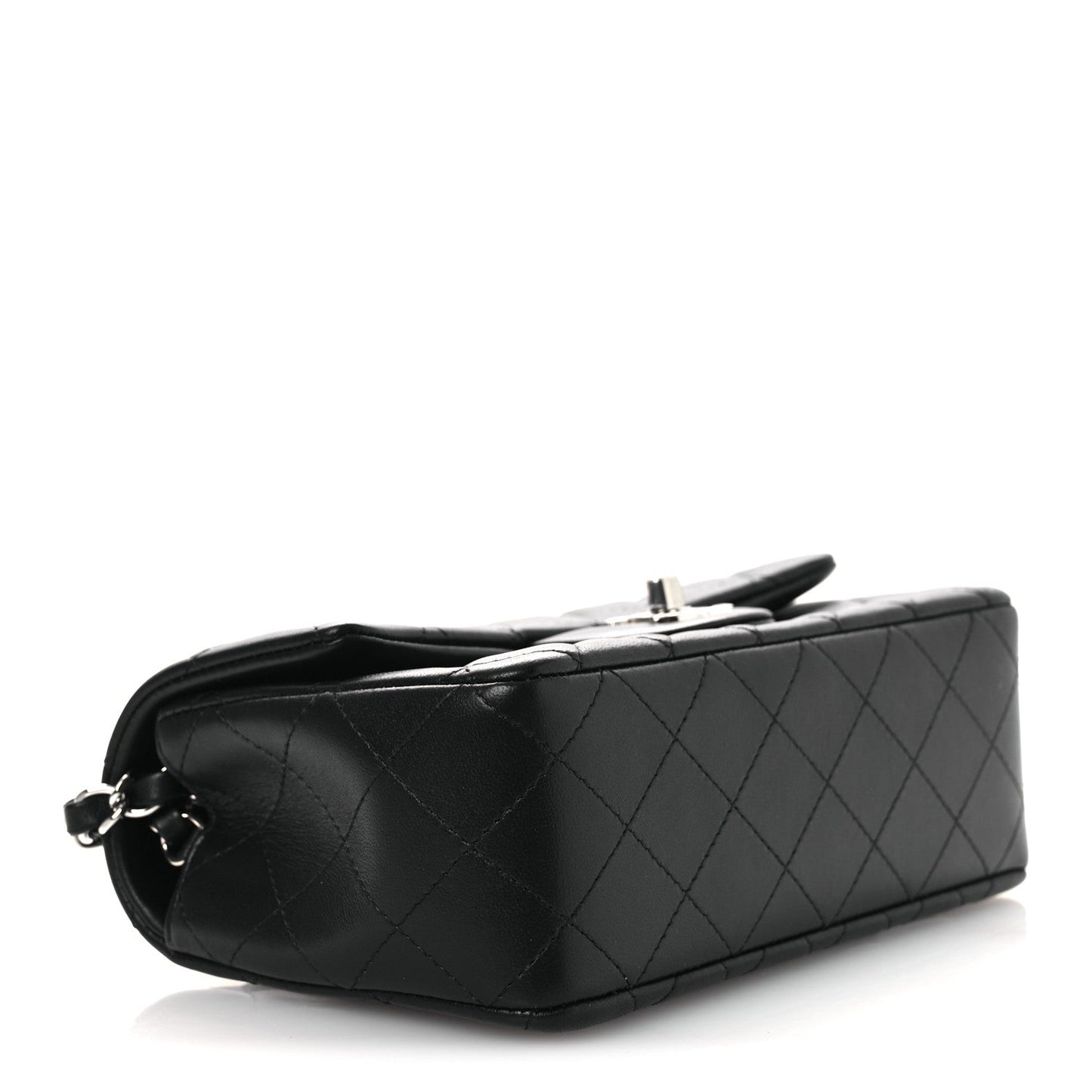 Lambskin Quilted Mini Rectangular Flap Black