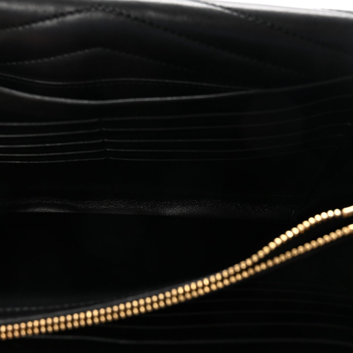 Lambskin Matelasse Chevron Monogram Sulpice Chain Wallet Black