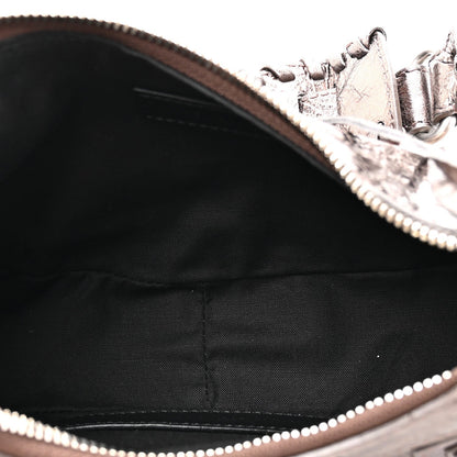 Metallic Agneau Arena Le Cagole Shoulder Bag XS  Dark Bronze