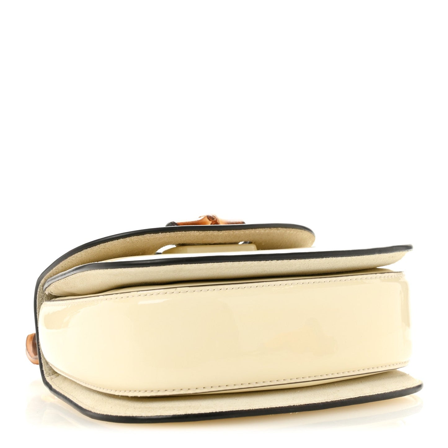 Patent Crystal Mini Bamboo 1947 Top Handle Chain Bag White