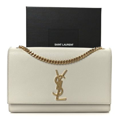 Grain De Poudre Medium Classic Monogram Kate Satchel Crema Soft