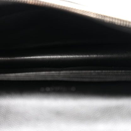 Grain De Poudre Matelasse Chevron Monogram Envelope Chain Wallet Black