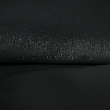 Metallic Crushed Calfskin Large Crush Chain Bag Steel Grey