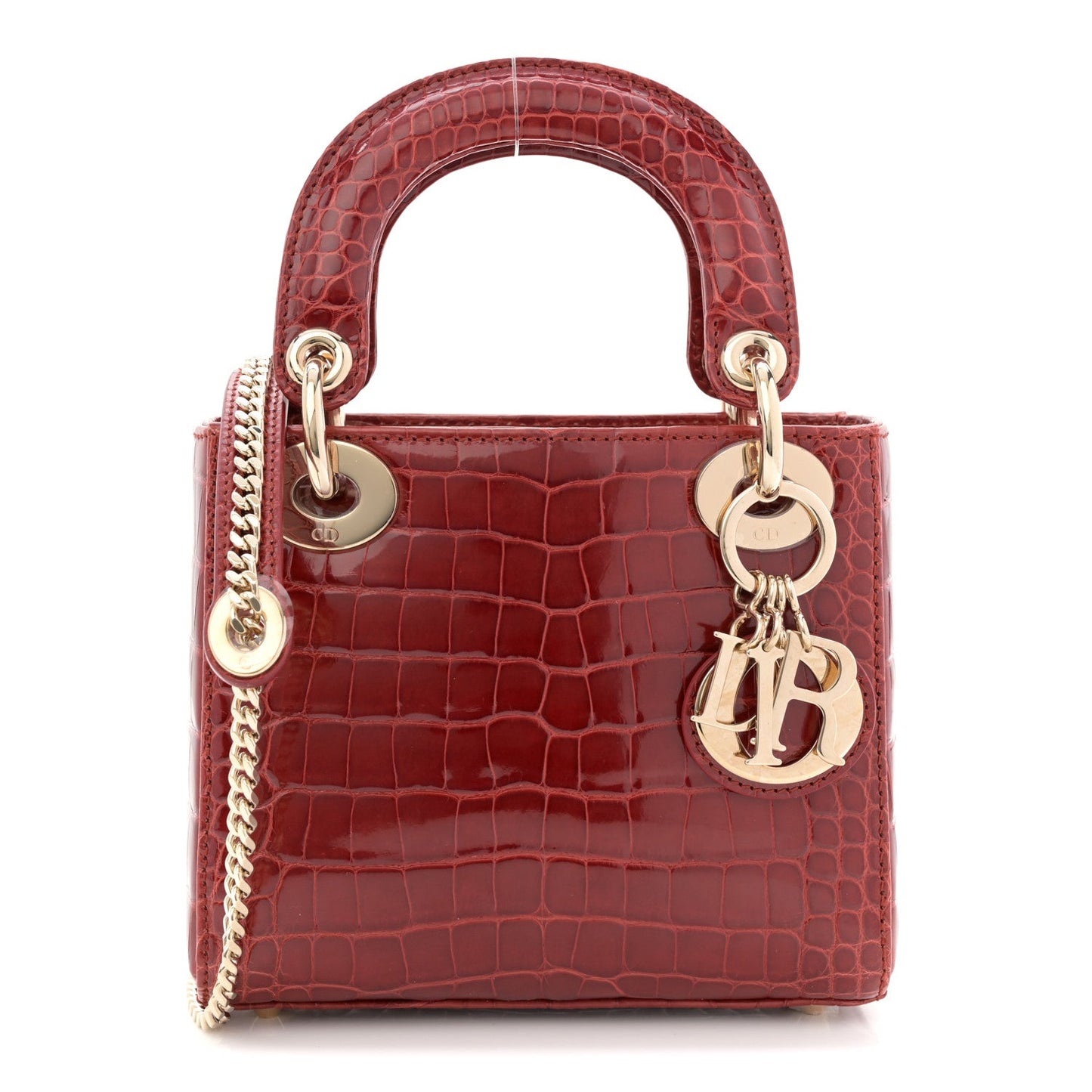 Alligator Mini Lady Dior Red