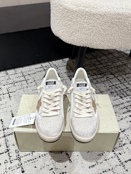 Golden Goose 2025 Star Sneaker Ivory Black mix Gold Suede Cowhide 500612