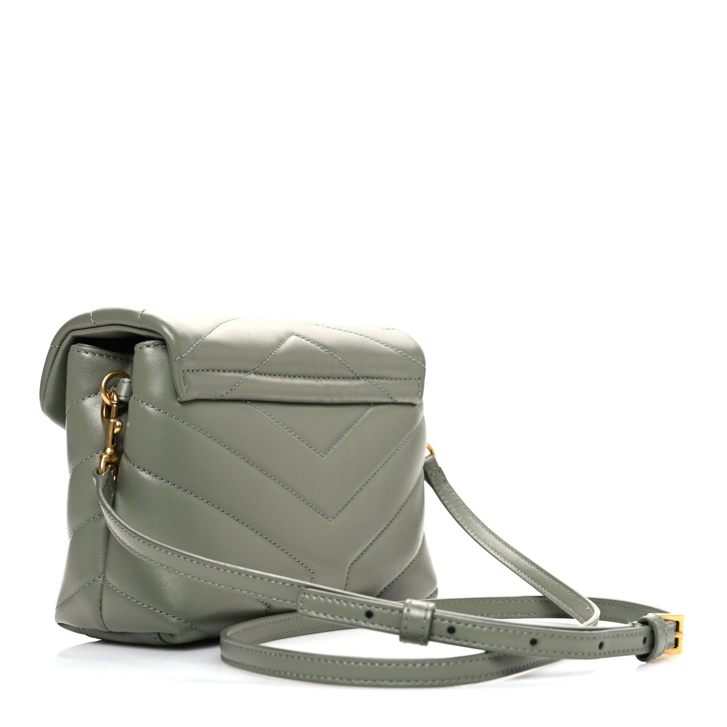 Calfskin Y Quilted Monogram Toy Loulou Crossbody Bag Light Sage