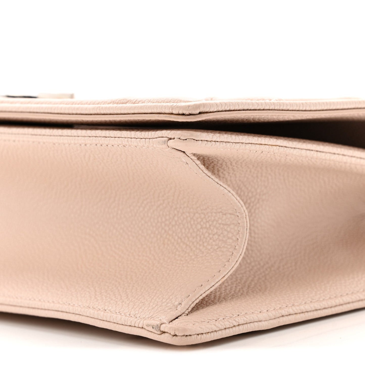 Grained Calfskin Medium Diorama Flap Bag Nude