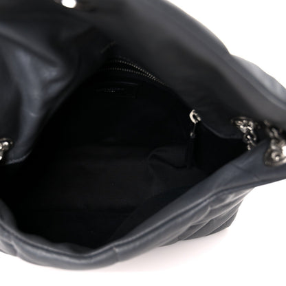 Lambskin Quilted Small Loulou Puffer Monogram Chain Satchel Storm