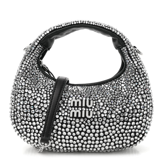 Crystal Silk Starlight Mini Wander Hobo Black
