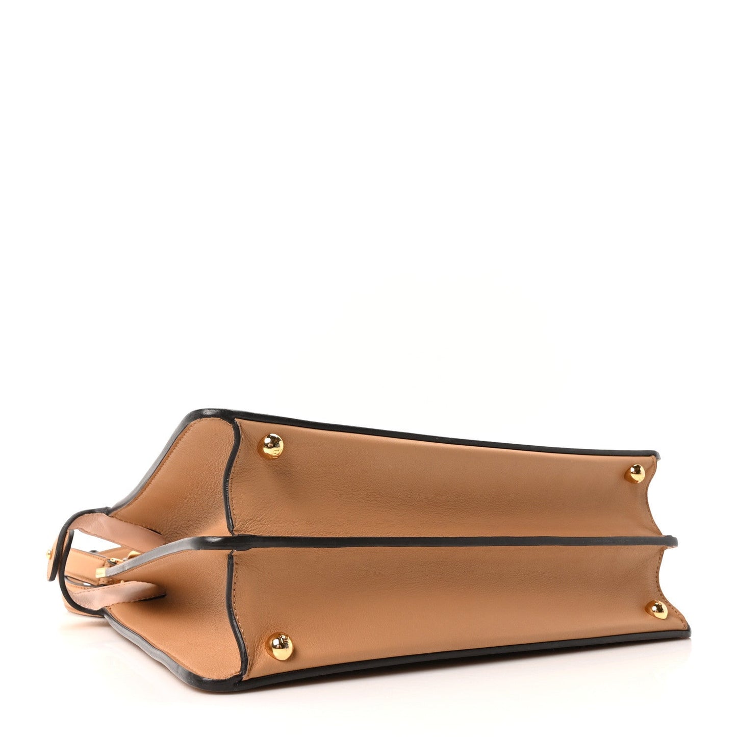 Vitello Seta Shiny Nappa Medium Peekaboo I SEE U Satchel Miele Scuro Light Rose