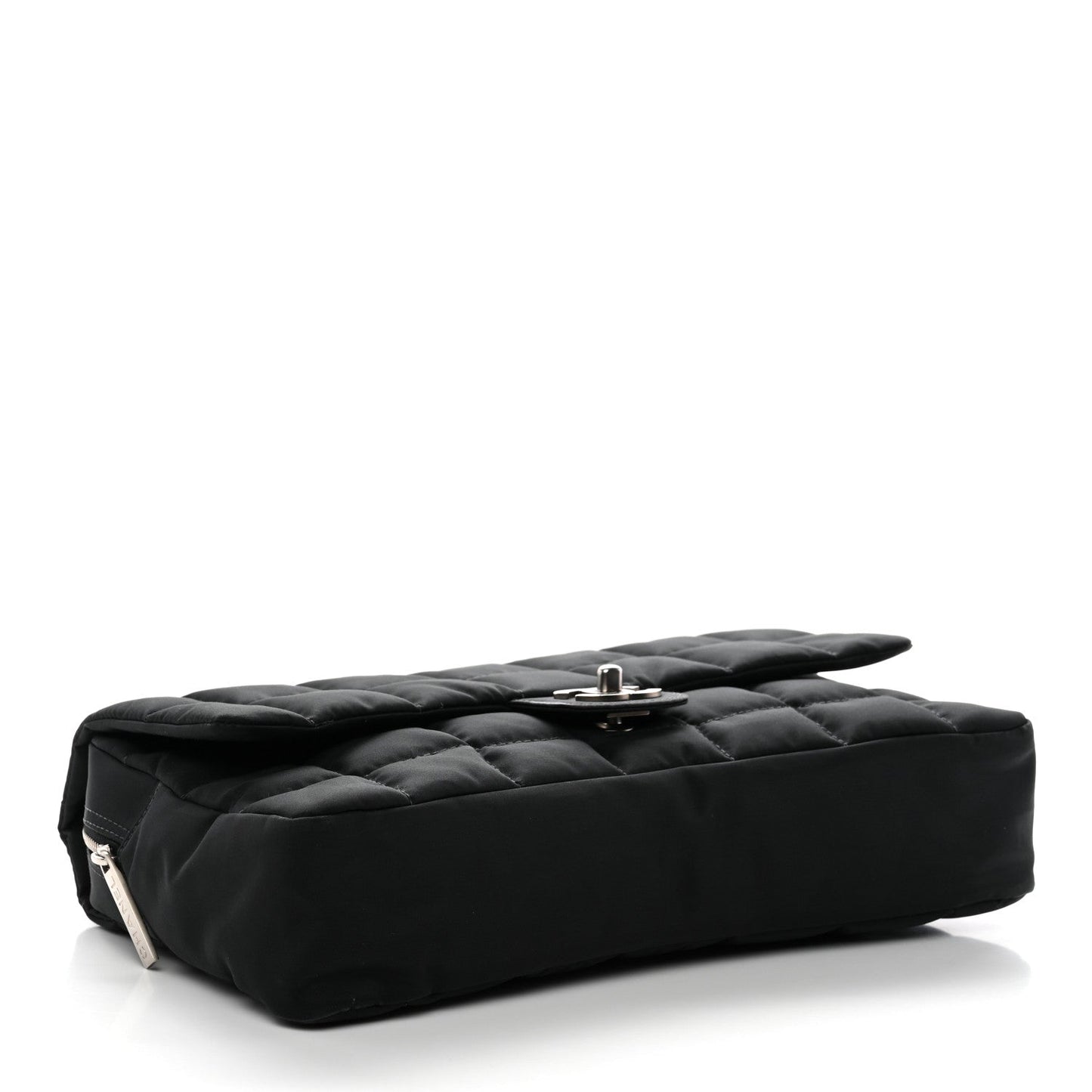 Nylon Square Quilted Flap Black