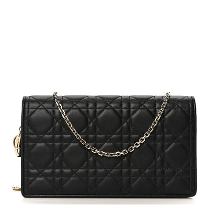Lambskin Cannage Lady Dior Pouch Black