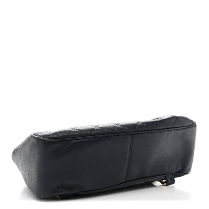 Caviar Quilted CC Drawstring Backpack Navy
