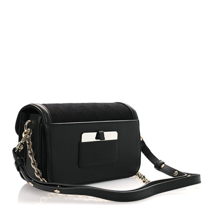 Crepe Wool Silk GG Monogram Go Small Shoulder Bag Black
