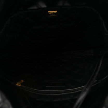 Shiny Calfskin Quilted Small Chanel 22 Black