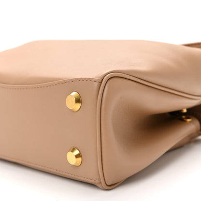 Natural Smooth Calfskin Mini Rodeo Top Handle Handbag Latte