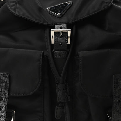 Tessuto Nylon Saffiano Medium Backpack Black