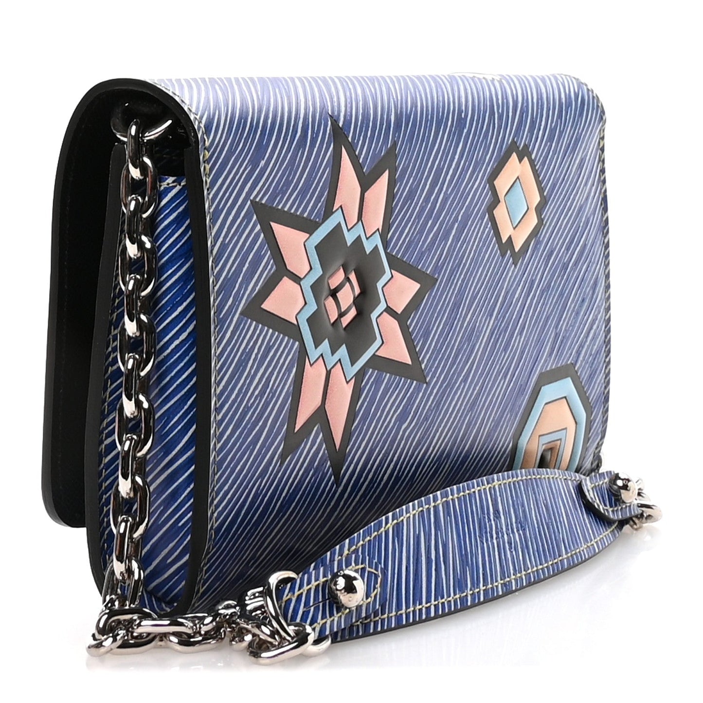 Epi Azteque Twist Shoulder Bag MM Denim Light