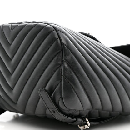Calfskin Chevron Quilted Small Urban Spirit Backpack Black