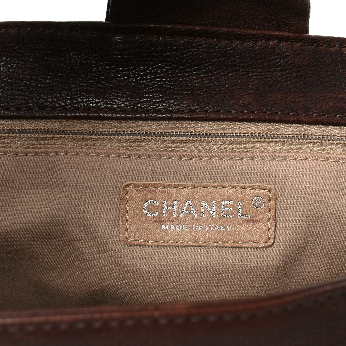 Calfskin Diamond Stitch Accordion Flap Brown