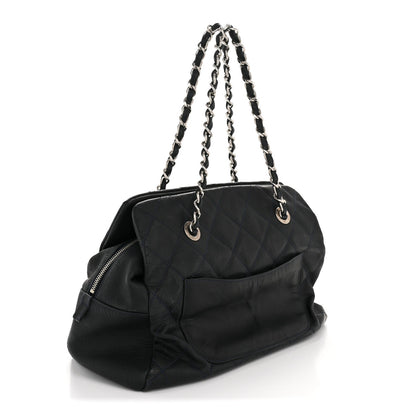 Crinkled Calfskin Grand Timeless Shopping Tote GTT Dark Blue