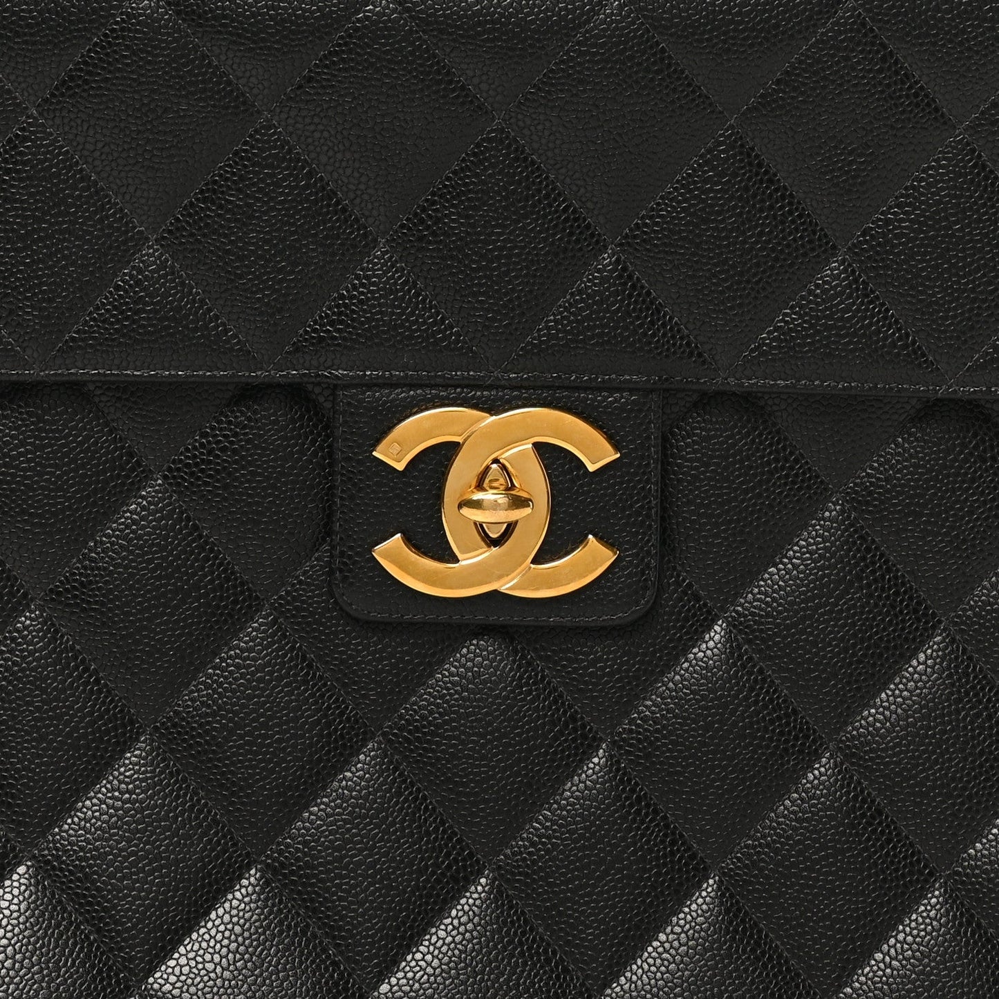 Caviar Quilted Briefcase Laptop Bag Black