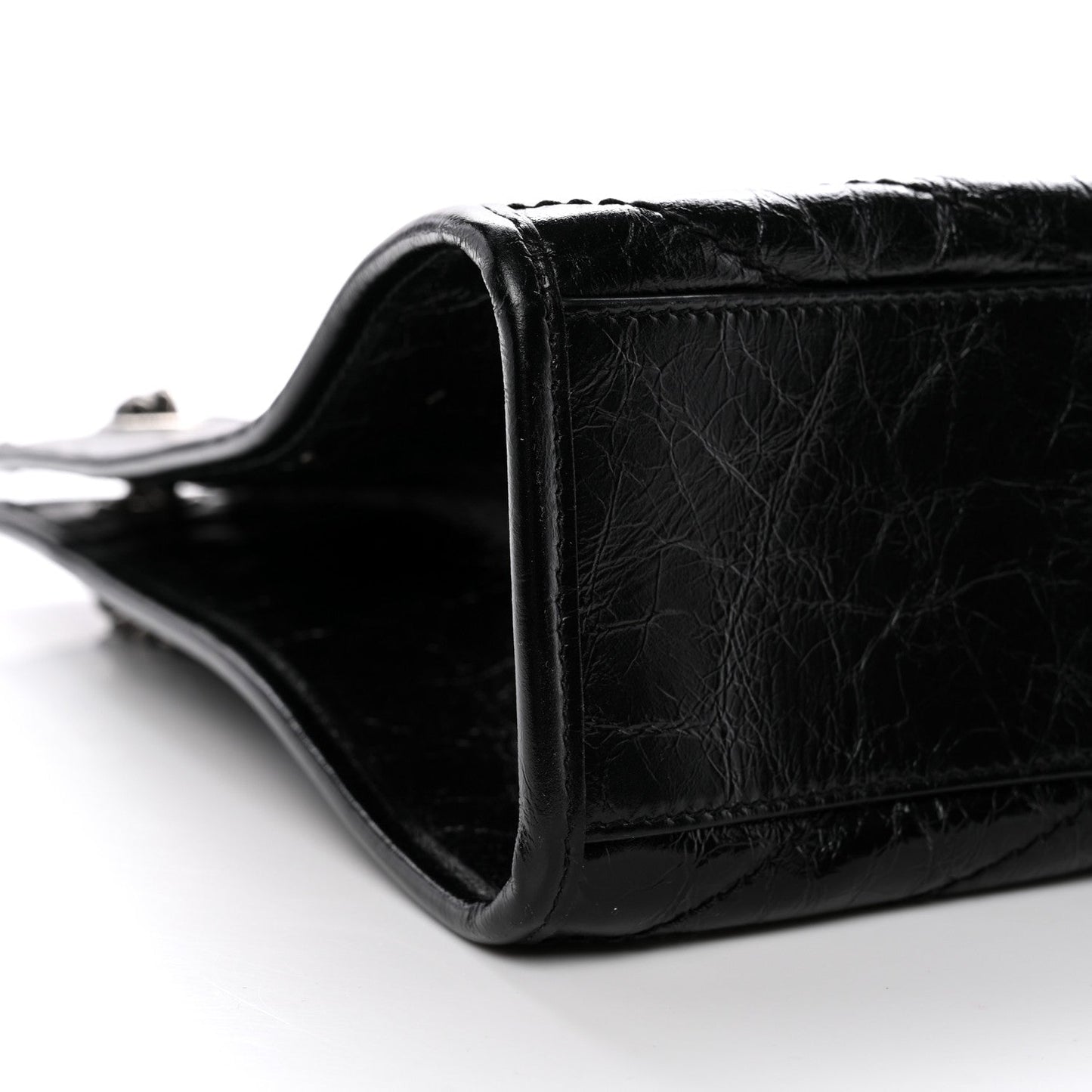 Crinkled Calfskin Matelasse Monogram Medium Niki Shopper Tote Black
