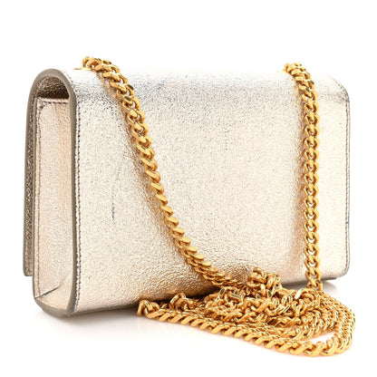 Metallic Calfskin Small Classic Monogram Kate Satchel Platine