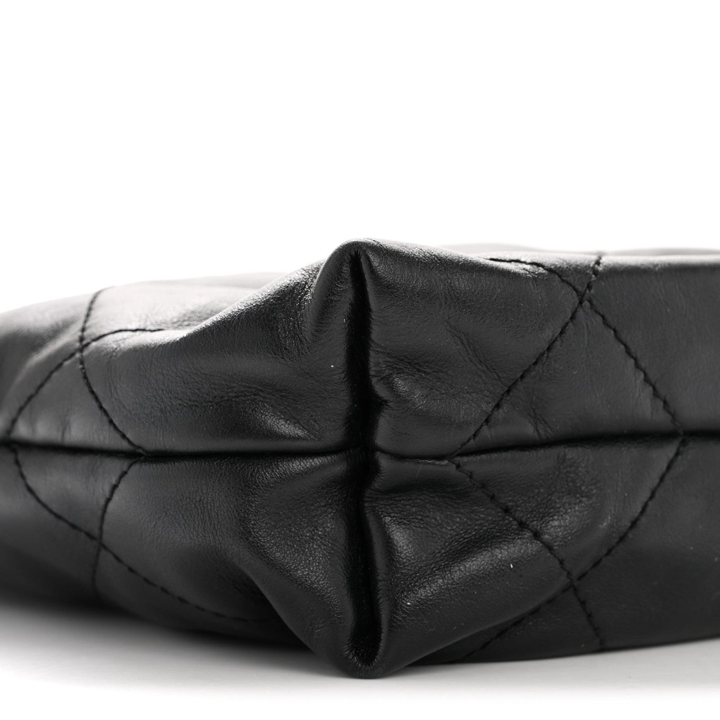 Shiny Calfskin Quilted Mini Chanel 22 Black