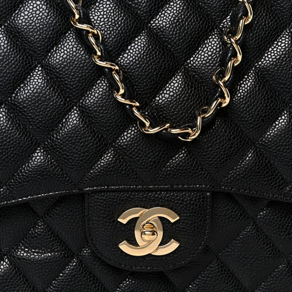 Caviar Quilted Jumbo Single Flap Black
