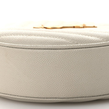 Grain De Poudre Matelasse Chevron Quilted Round Vinyle Camera Bag Crema Soft