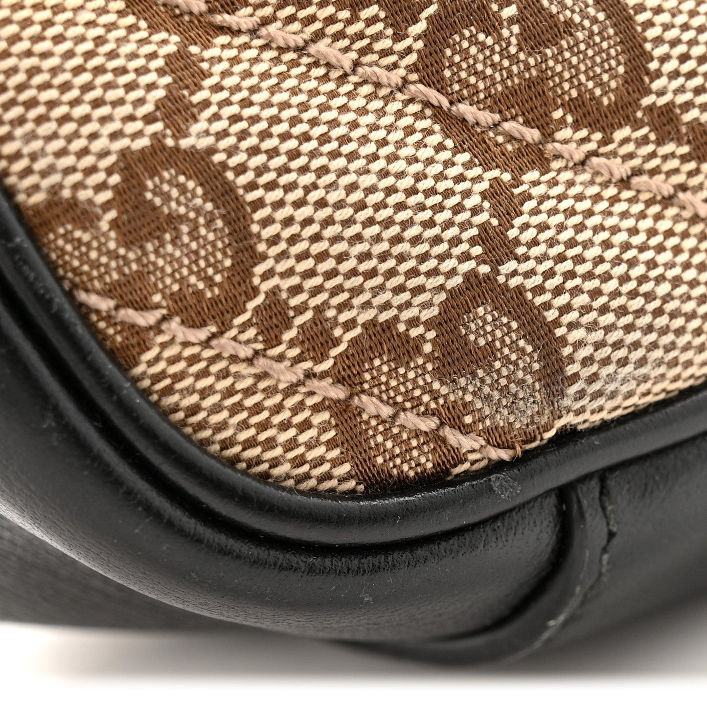 Monogram Matelasse Diagonal Small GG Marmont Shoulder Bag Beige Black