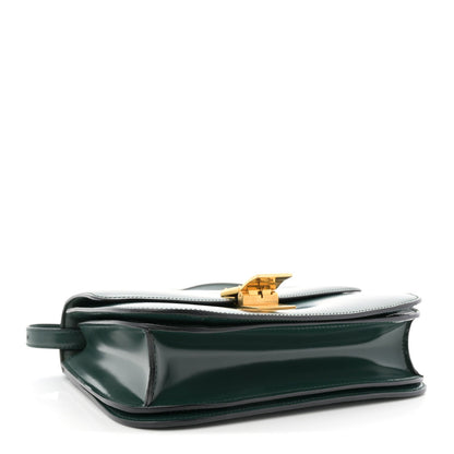 Spazzolato Calfskin Classic Box Medium Flap Bag Dark Green