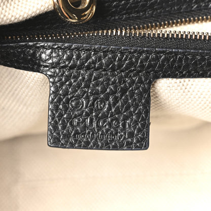 Pebbled Calfskin Medium Soho Chain Shoulder Bag Black