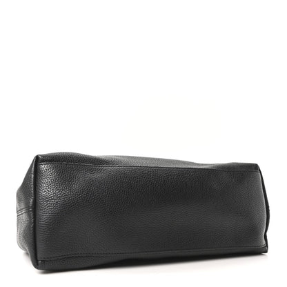 Pebbled Calfskin Medium Soho Chain Shoulder Bag Black