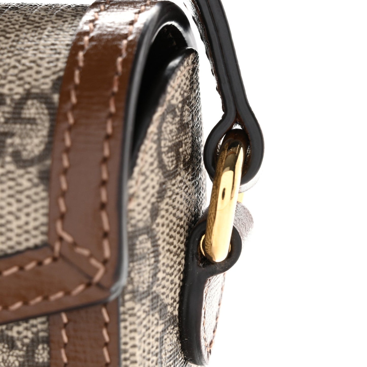 GG Supreme Monogram Mini Horsebit 1955 Shoulder Bag Beige Brown Sugar